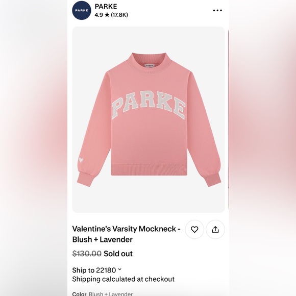 PARKE VALENTINES DAY MOCKNECK - Picture 2 of 3